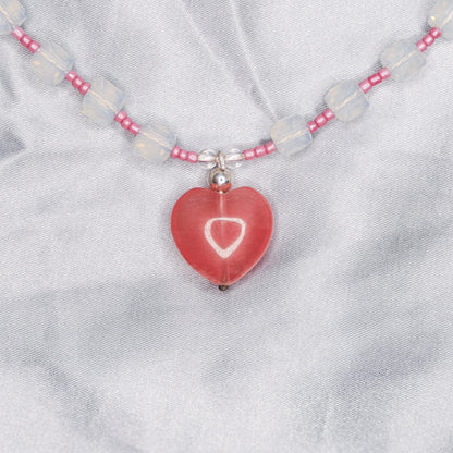 "CENTERPIECE" NECKLACE milky &amp; pink